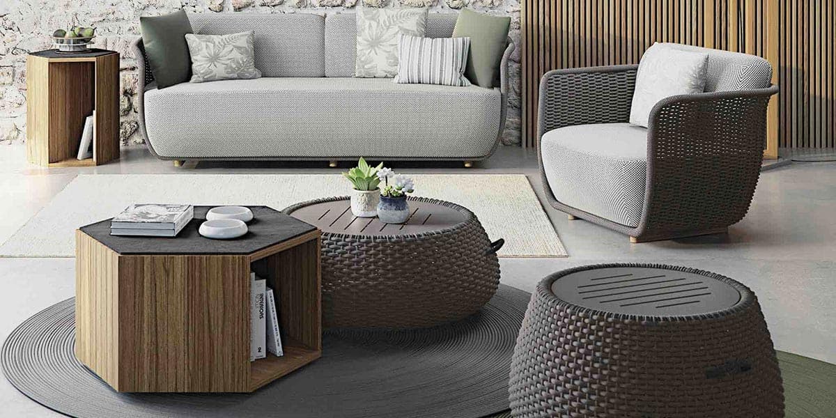 FCI London curated outdoor coffee table; stylish, low-maintenance finish for all seasons.