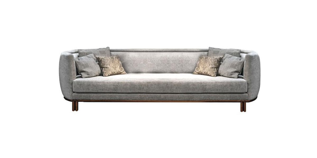 FCI London low-profile statement sofa; sleek base and generous, lounge-worthy depth.