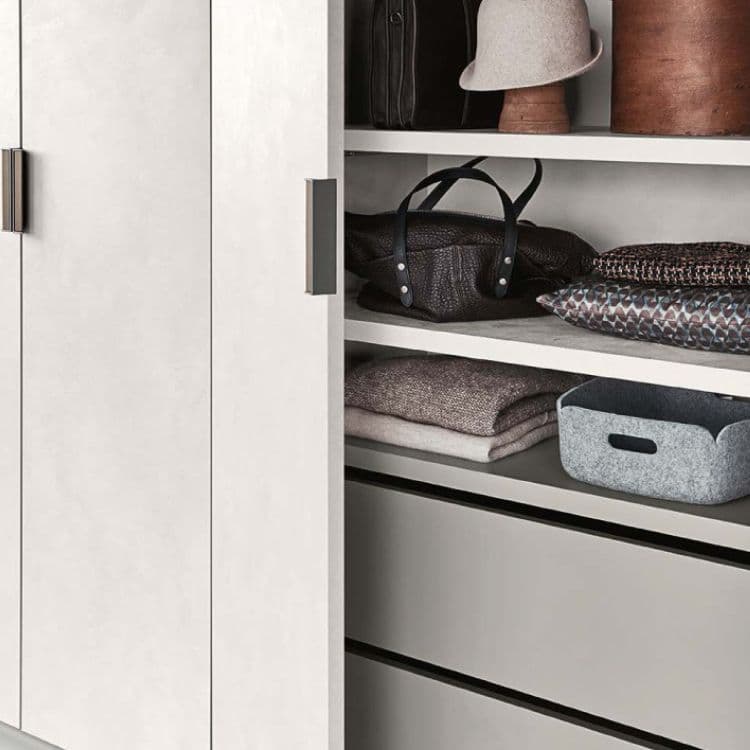 Close-up of wardrobe door materials showing detail and finish quality