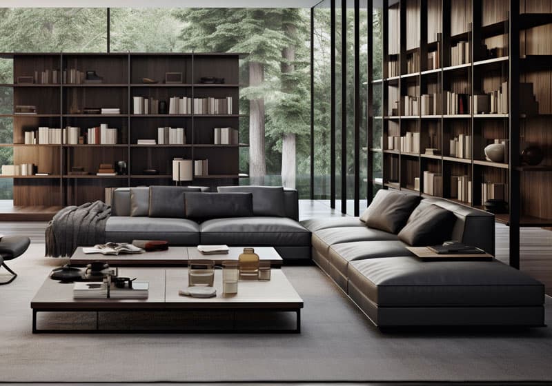 Modern luxury sofa in a spacious living room