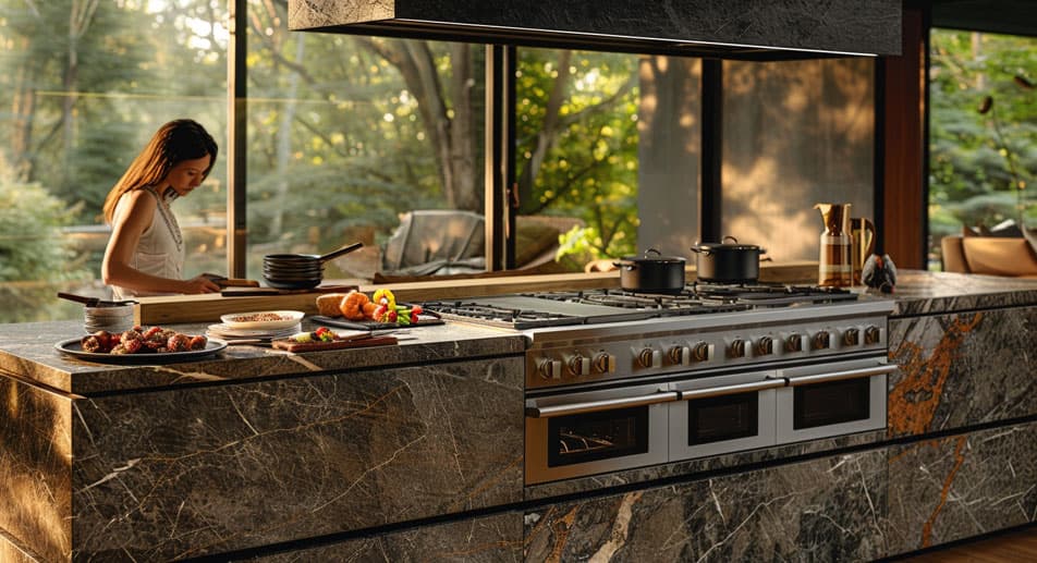 Gaggenau induction cooktop with cookware