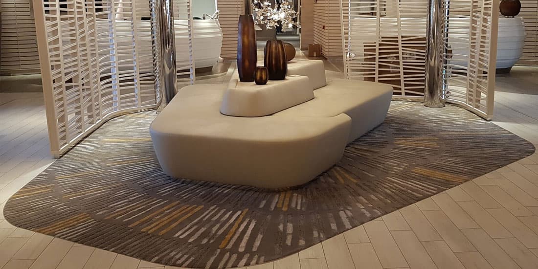 Handcrafted Knot and Loop Bespoke Rug, bringing custom design to luxurious living spaces.