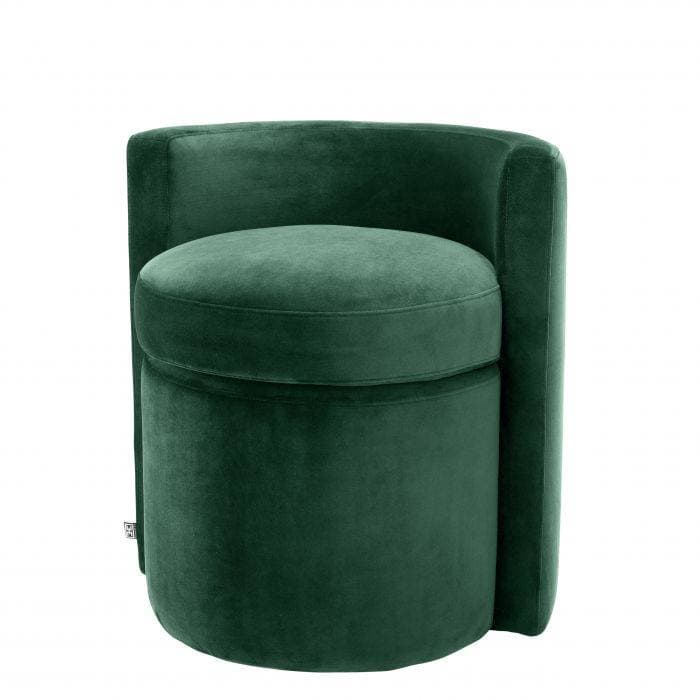 Arcadia Green Velvet Footstool