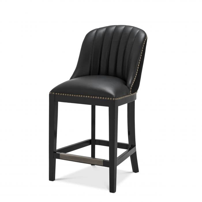 Balmore Roche Black Velvet Bar Stool