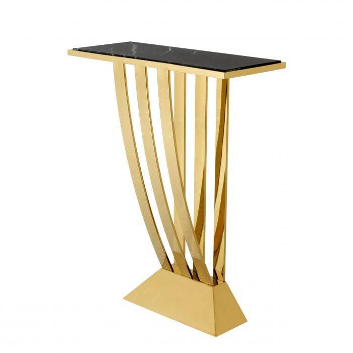 Beau Deco Gold Finish Console Table
