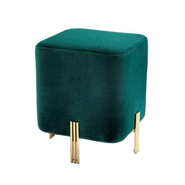 Burnett Green Velvet Footstool