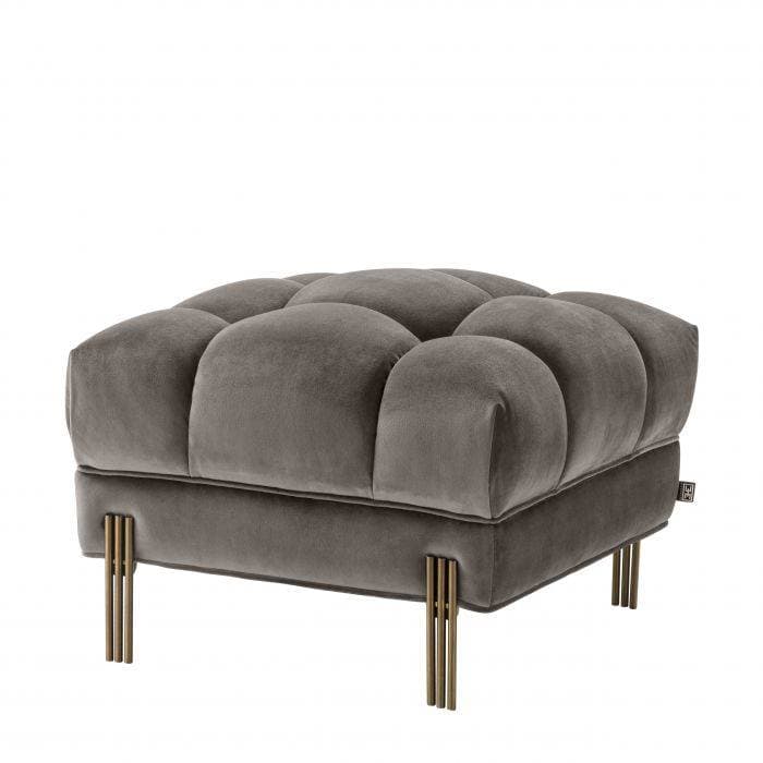 Sienna Grey Velvet Footstool