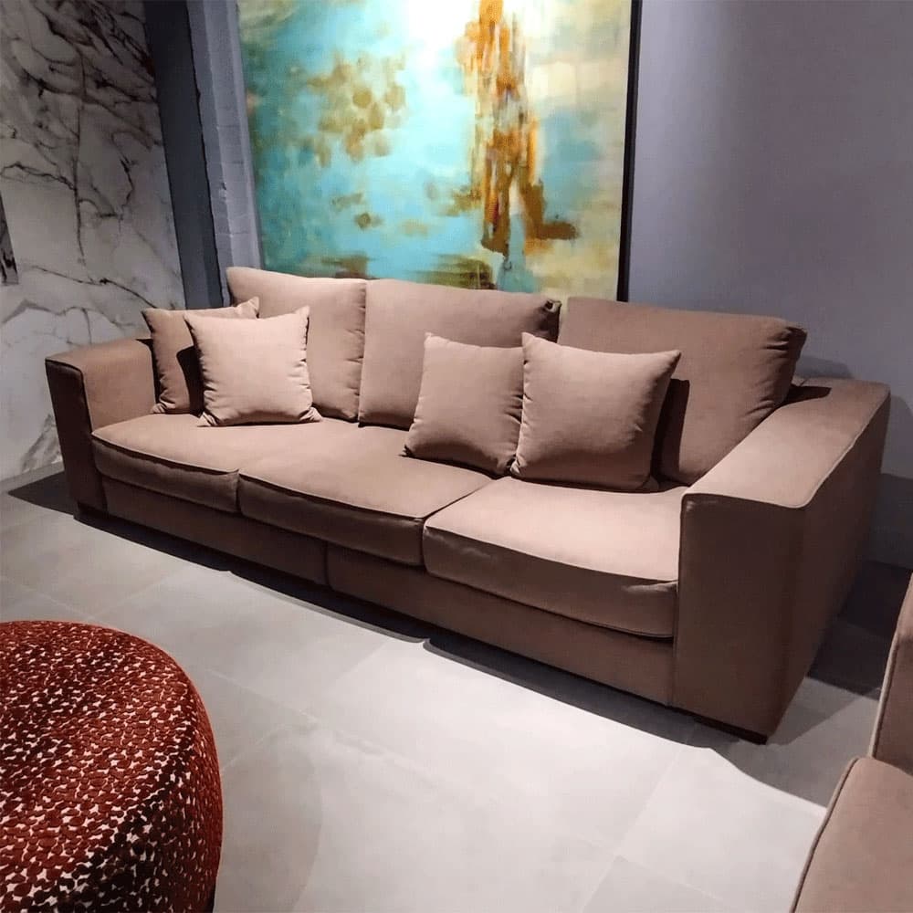 Grey Custom 3 Cushions Sofa