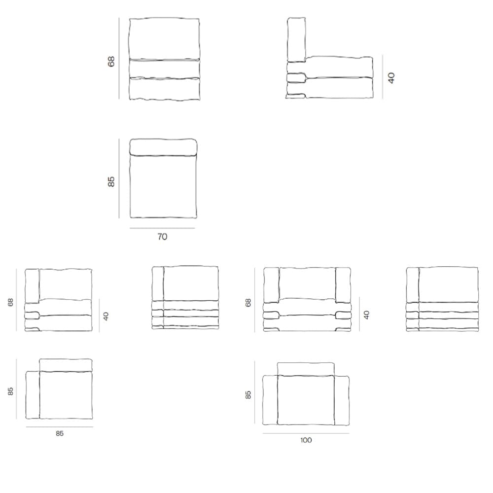 Pillow Corduroy Sofa by Bd Barcelona