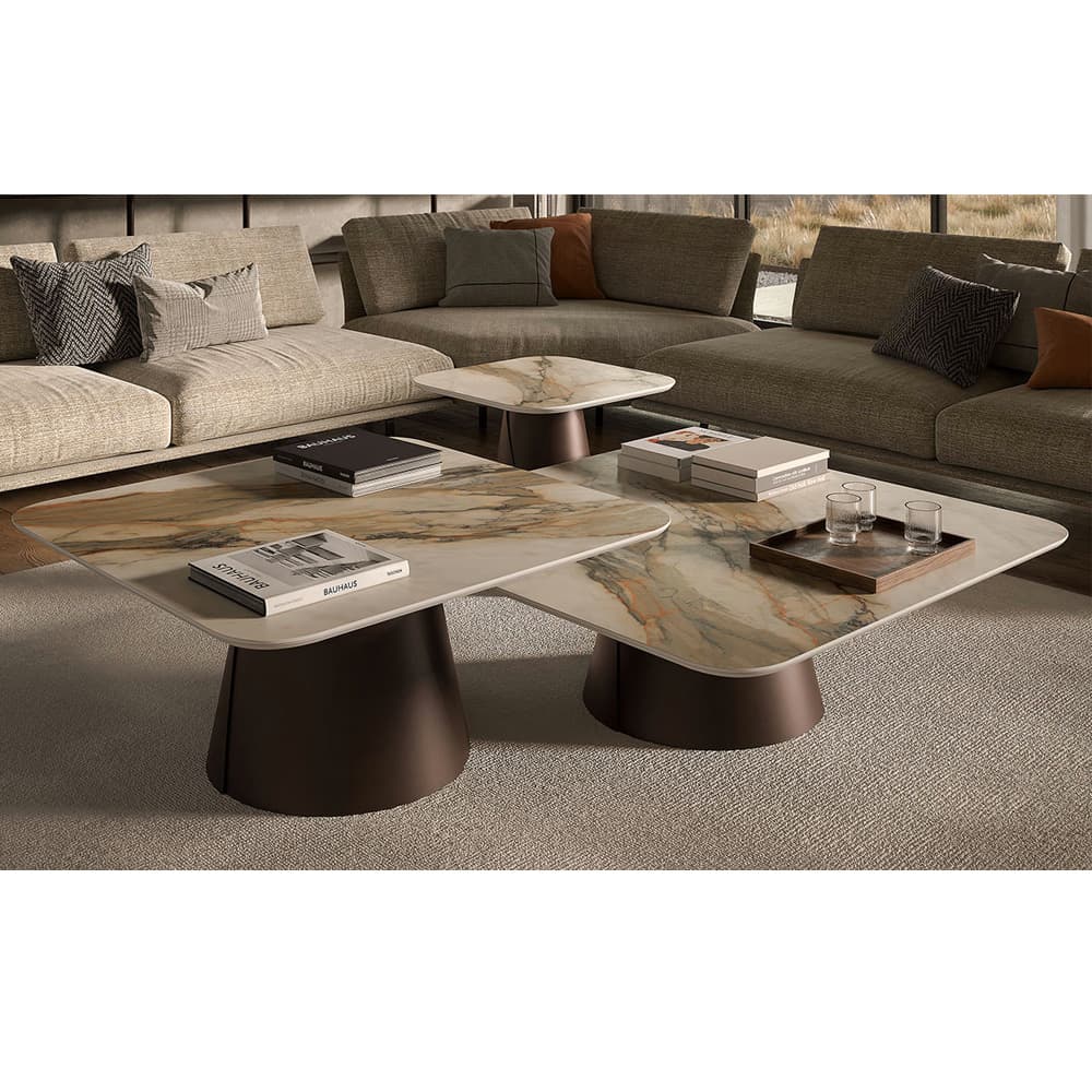 Side view of Albert Keramik S coffee table by Cattelan Italia at FCI London