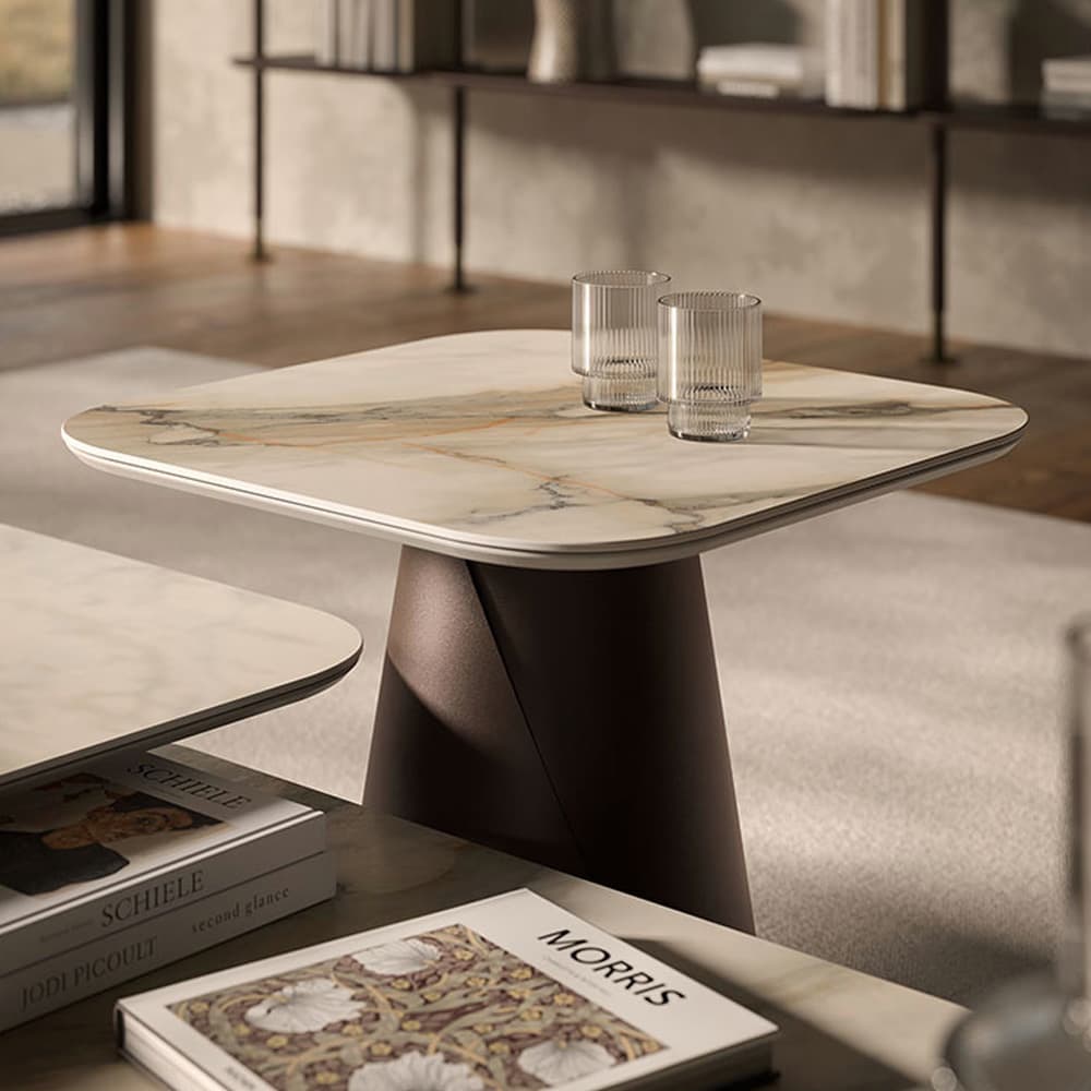 Close-up of the top of Albert Keramik S coffee table by Cattelan Italia at FCI London