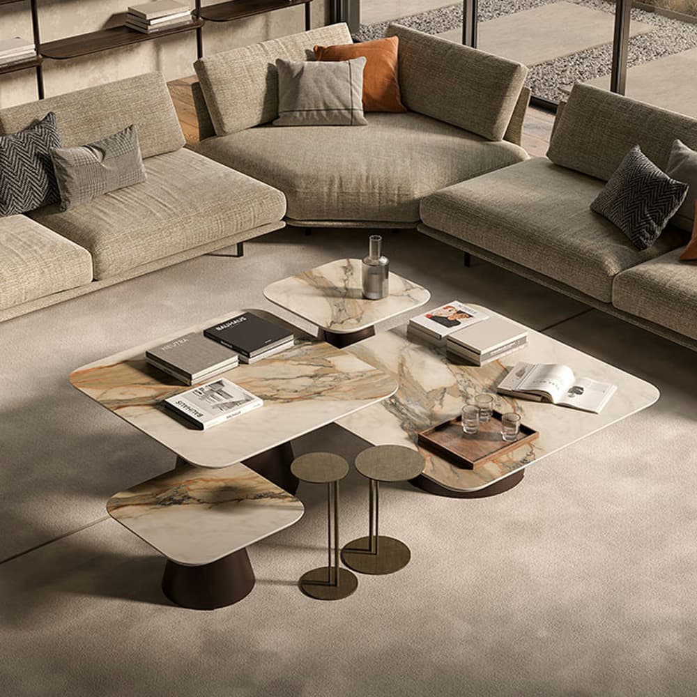 Angled view of Albert Keramik S coffee table by Cattelan Italia at FCI London