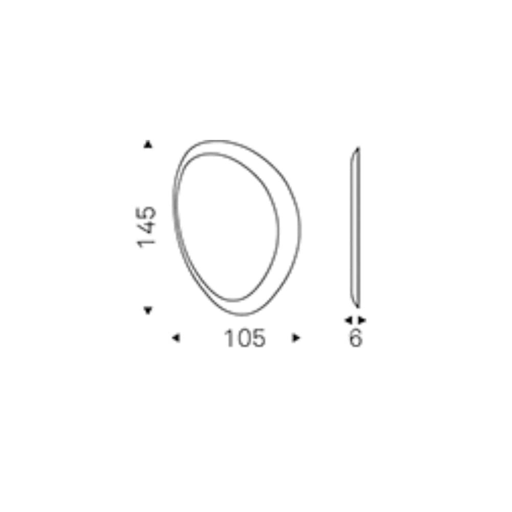 Full view of Ascot Mirror emphasizing its fluid contours FCI London