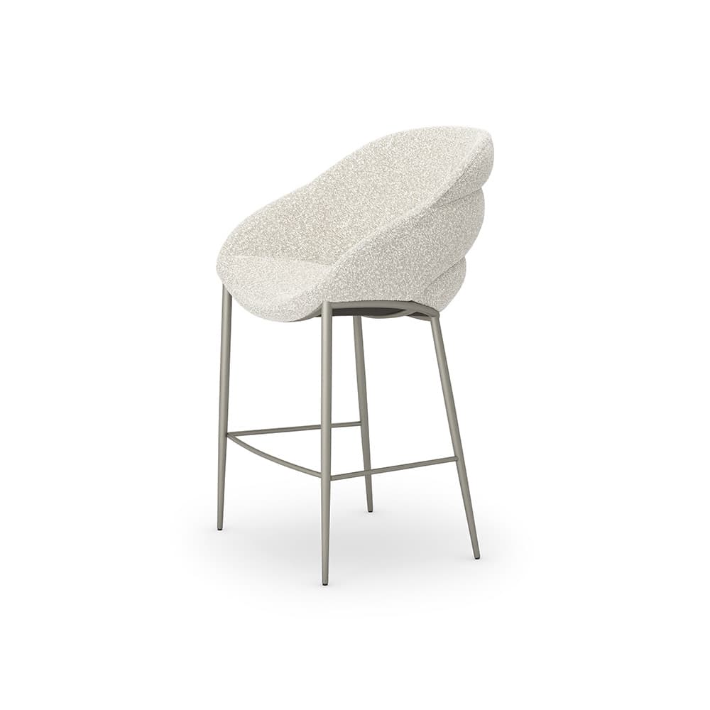 Camilla bar stool by Cattelan Italia with a sleek metal frame and soft curved backrest