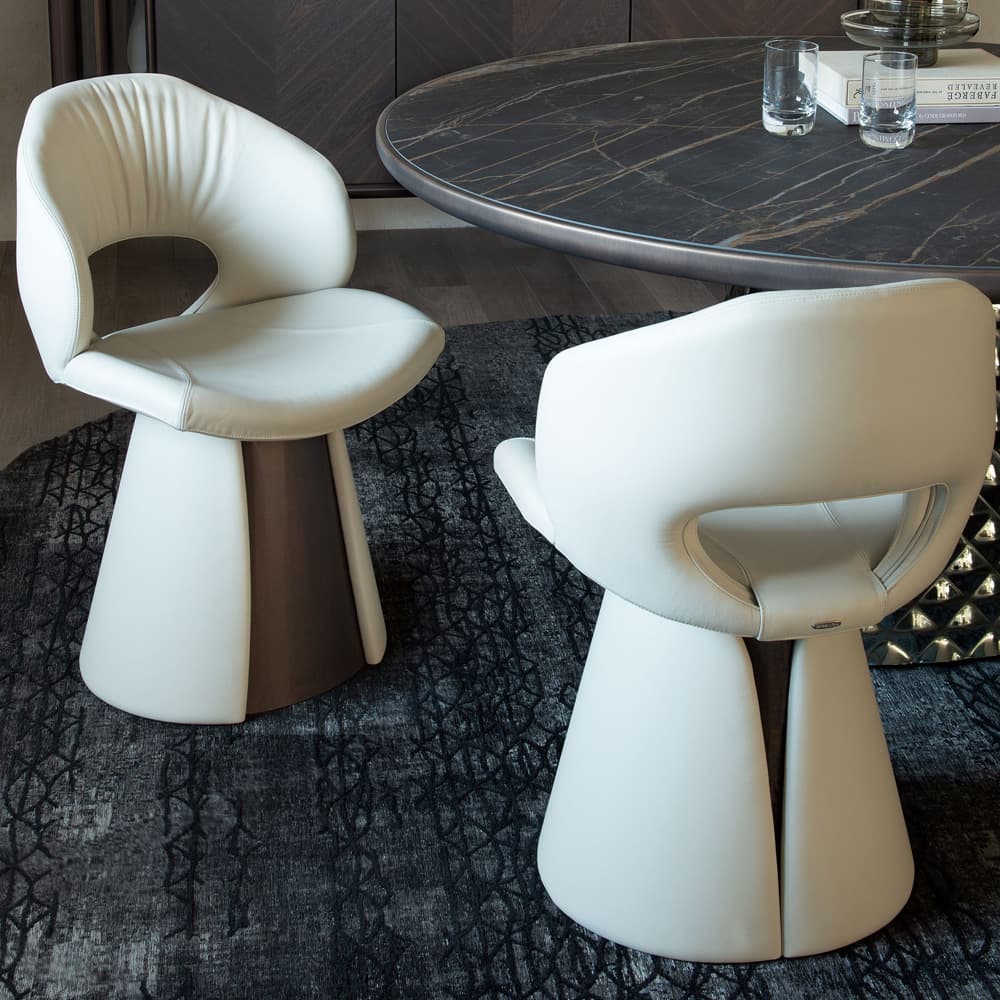 Back of Dafne armchair with perforated elliptical backrest from FCI London