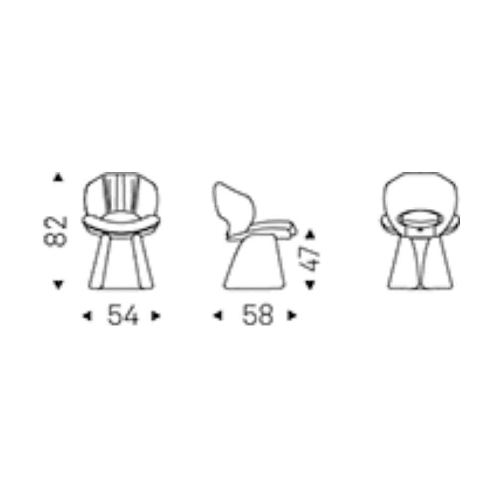 Front view of Dafne armchair with metal detailing and premium upholstery from FCI London