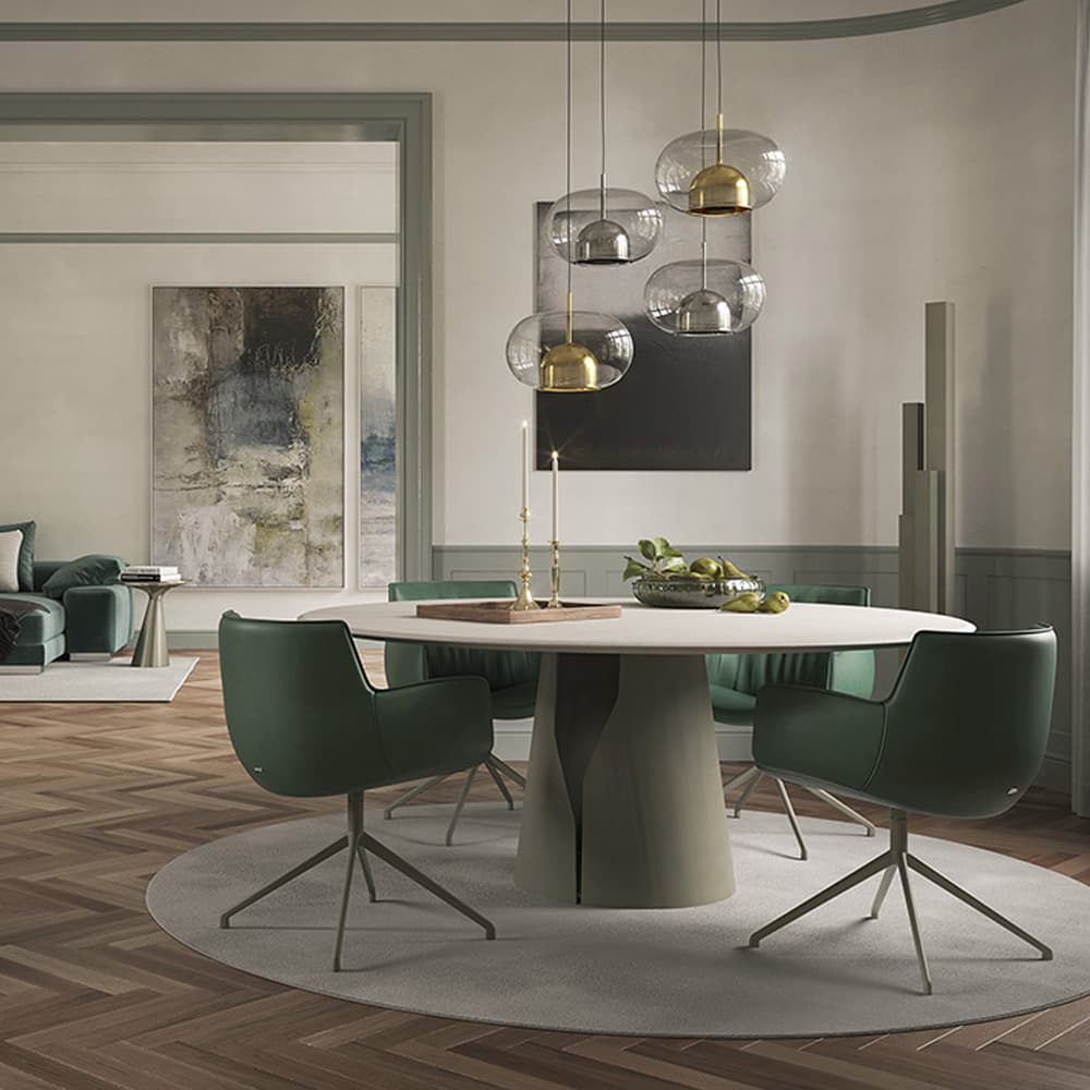 Close-up view of Giano Argile dining table by Cattelan Italia at FCI London