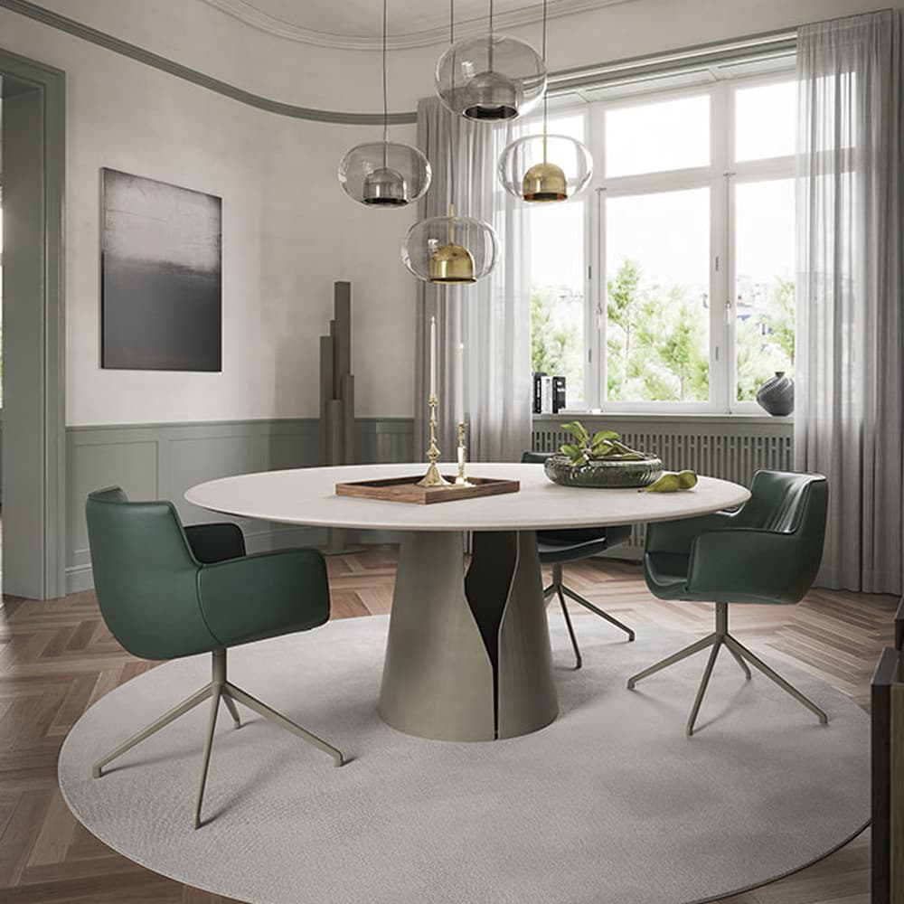 Side angle of Giano Argile dining table by Cattelan Italia at FCI London