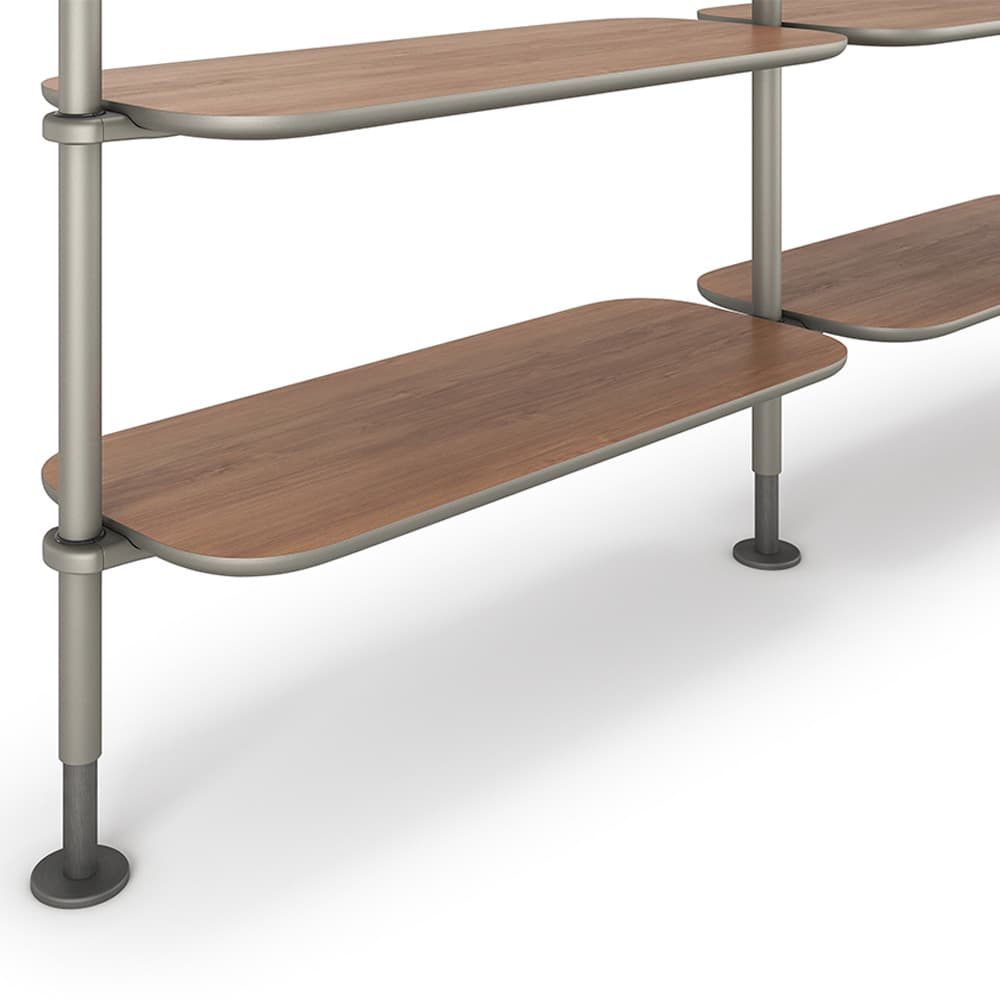 Harbour bookcase by Cattelan Italia showcasing bronze glass sides and wooden shelves FCI London
