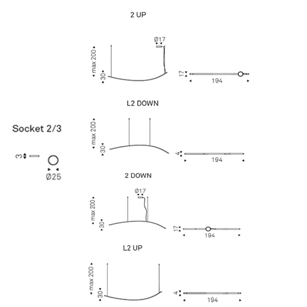 Close-up view of Katana Magnum suspension lamp by Cattelan Italia available at FCI London