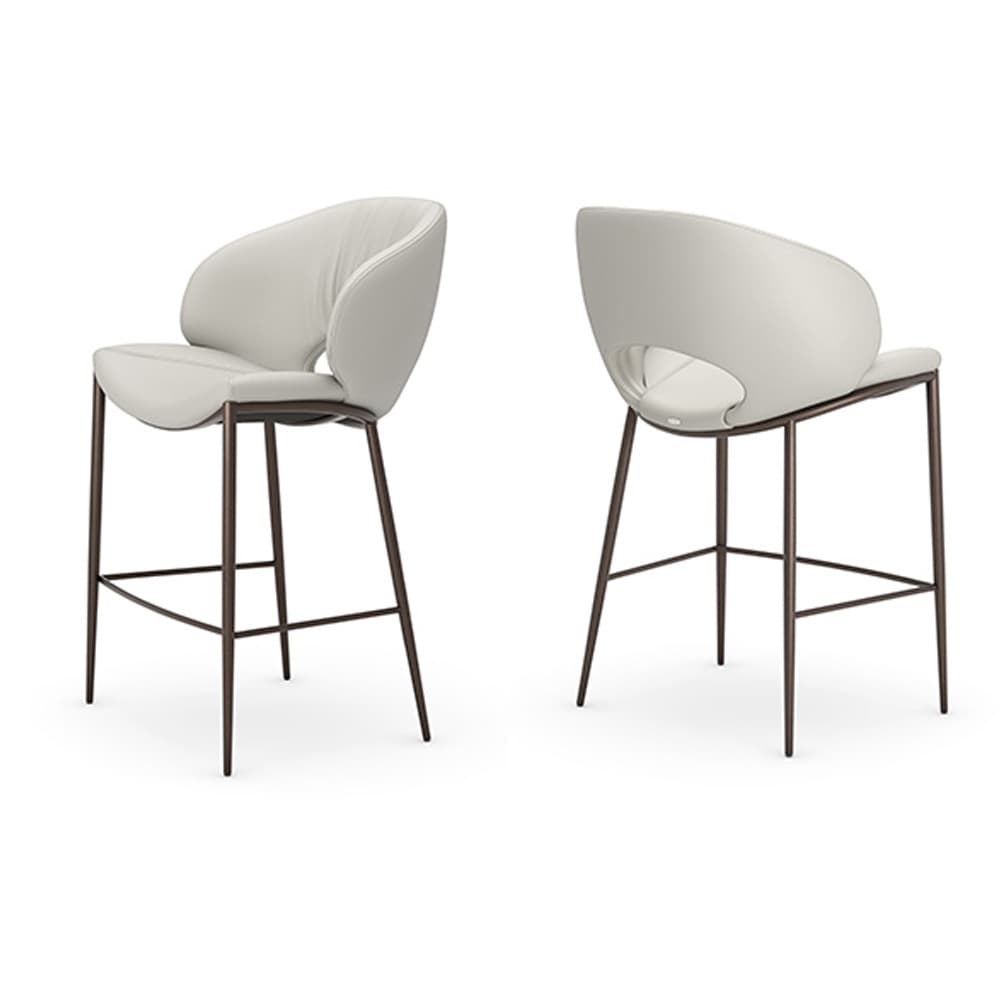 Close-up view of the Miranda bar stool backrest with detailed stitching at FCI London