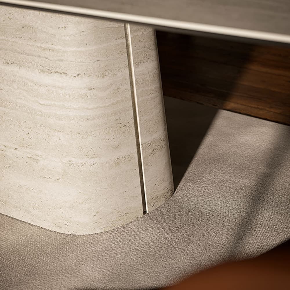 Napoleon Keramik dining table side view by Cattelan Italia