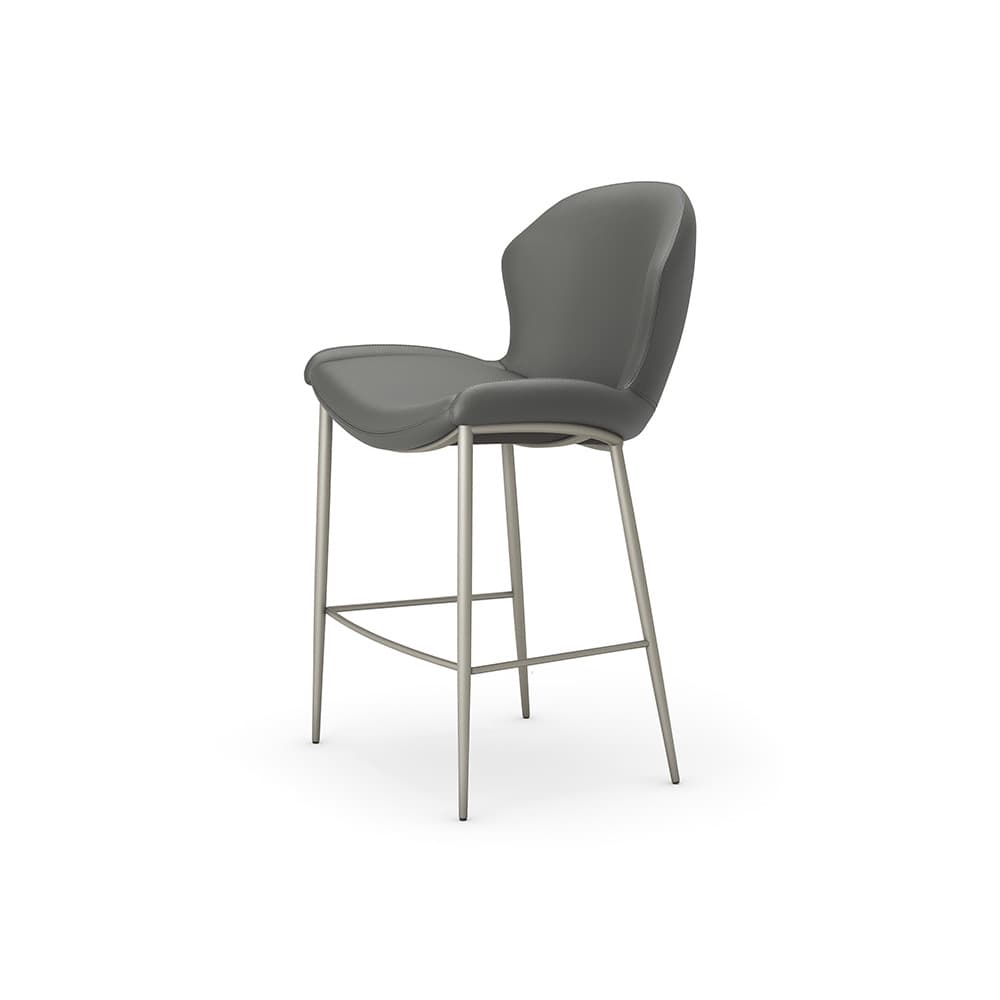 Rachel bar stool with steel frame and plush upholstery by Cattelan Italia