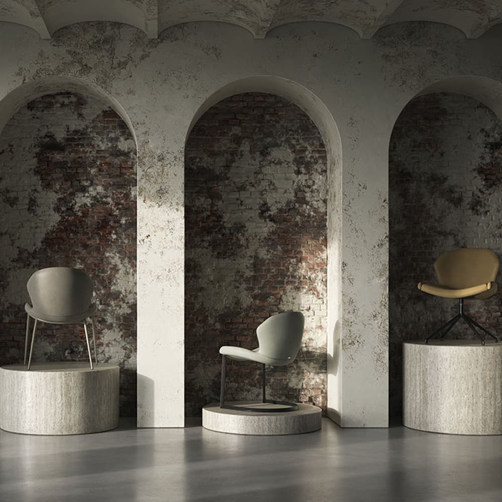 Side view of Rachel Cantilever Swivel Chair by Cattelan Italia showcasing its sleek design.