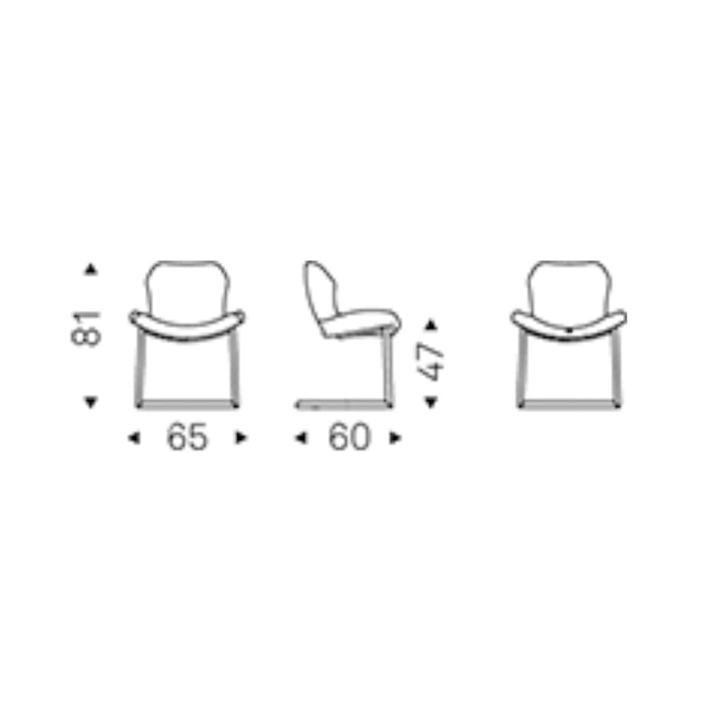 Back view of Rachel Cantilever Swivel Chair by Cattelan Italia showing its contemporary style.