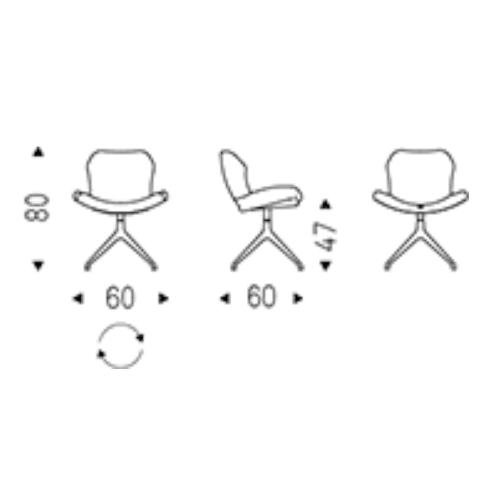 Detailed image of the Rachel Turn Swivel Chair highlighting its sleek base and upholstery FCI London