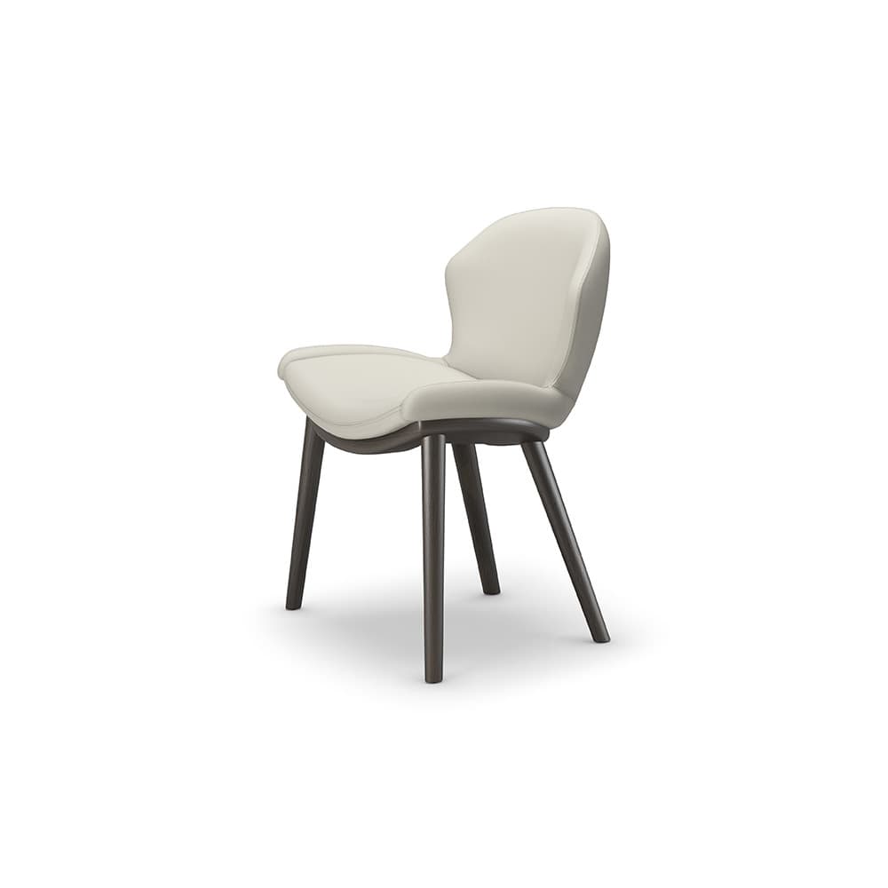 Rachel Wood dining chair by Cattelan Italia with wooden legs and upholstered seat from FCI London