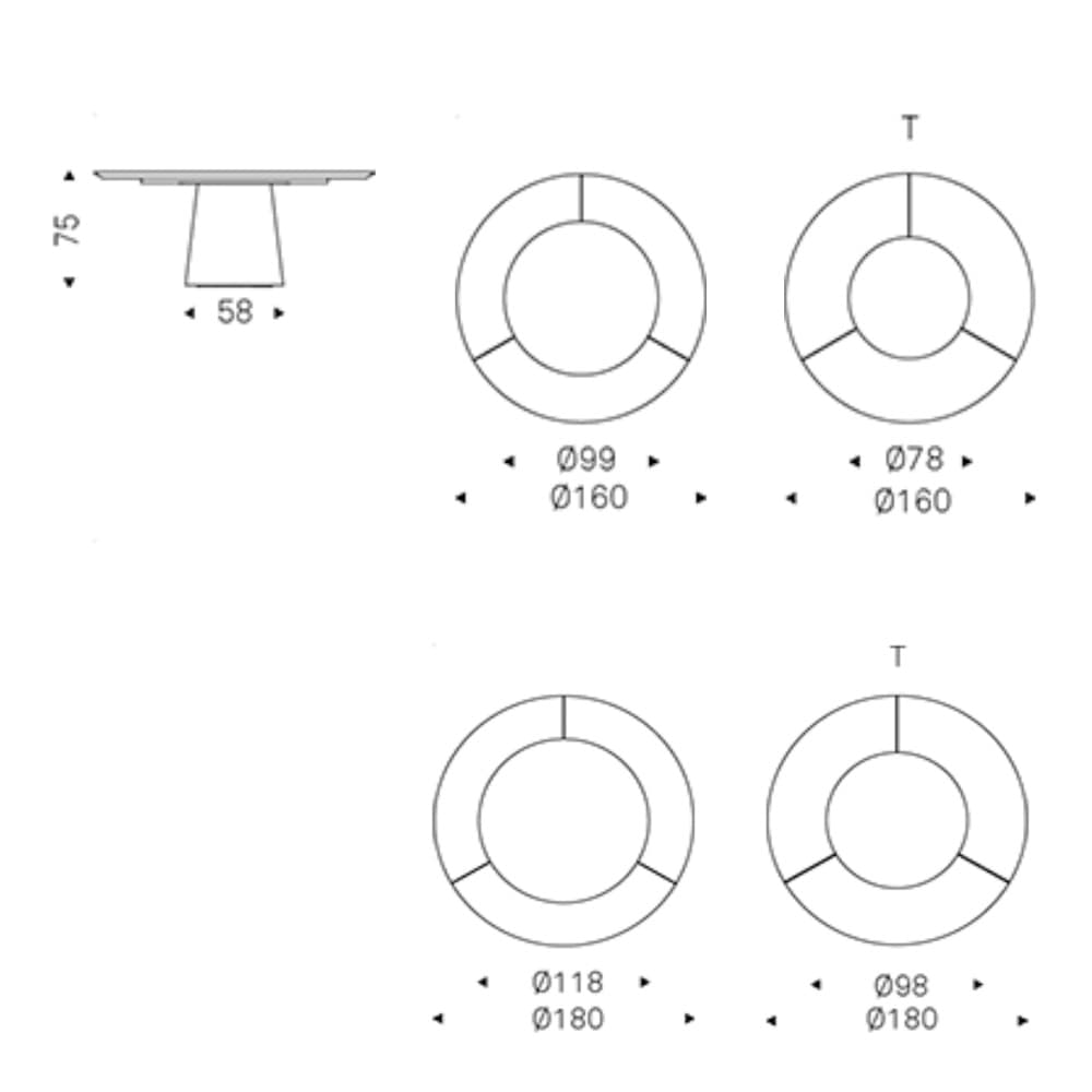 Stylish Rado Ker Wood round dining table by Cattelan Italia from FCI London
