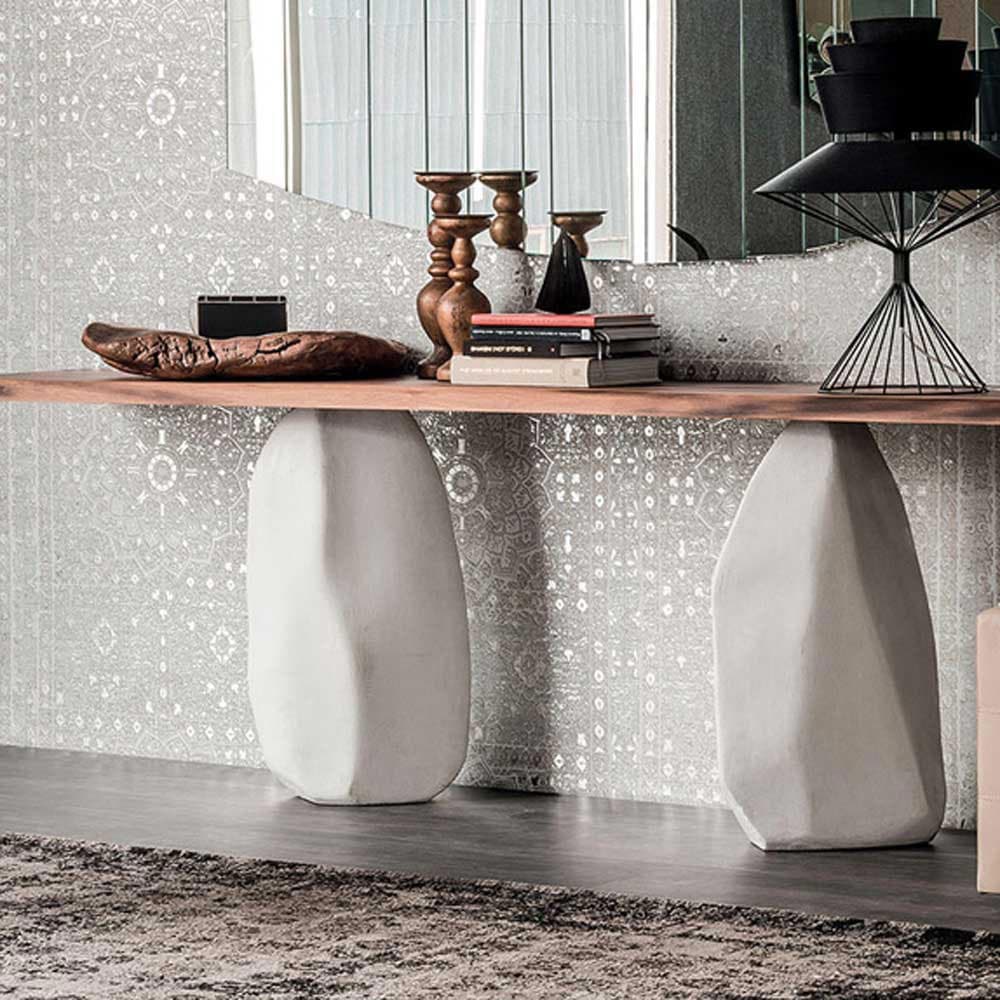 Rapa Nui console table by Cattelan Italia with detailed wood finish at FCI London