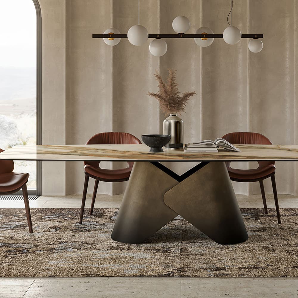 Close-up of Scott Keramik Dining Table surface by Cattelan Italia at FCI London