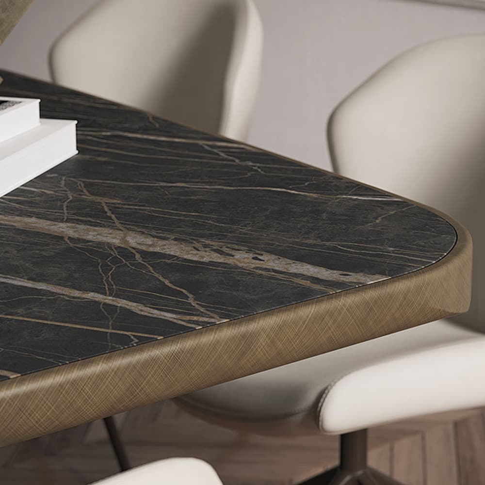 Close-up of Scott Keramik Premium Dining Table by Cattelan Italia available at FCI London