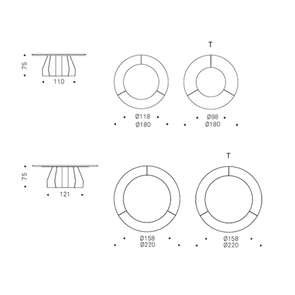 Stylish Cattelan Italia round dining table in wood showcased at FCI London