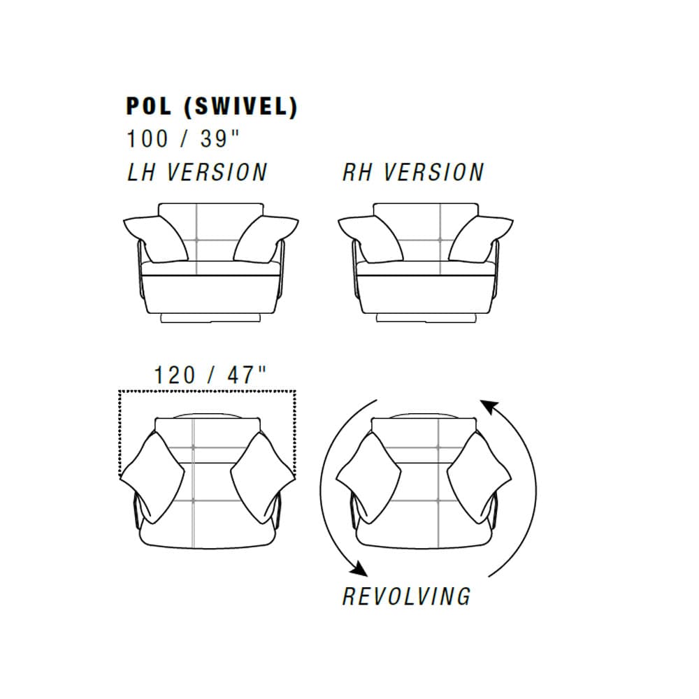 Space Revolving Armchair By FCI London