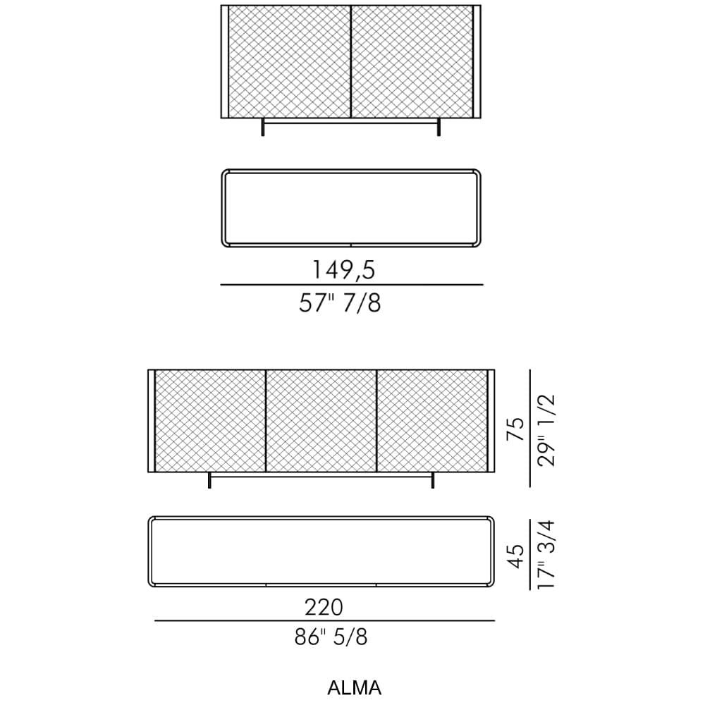 Alma Diamond Sideboard By FCI London