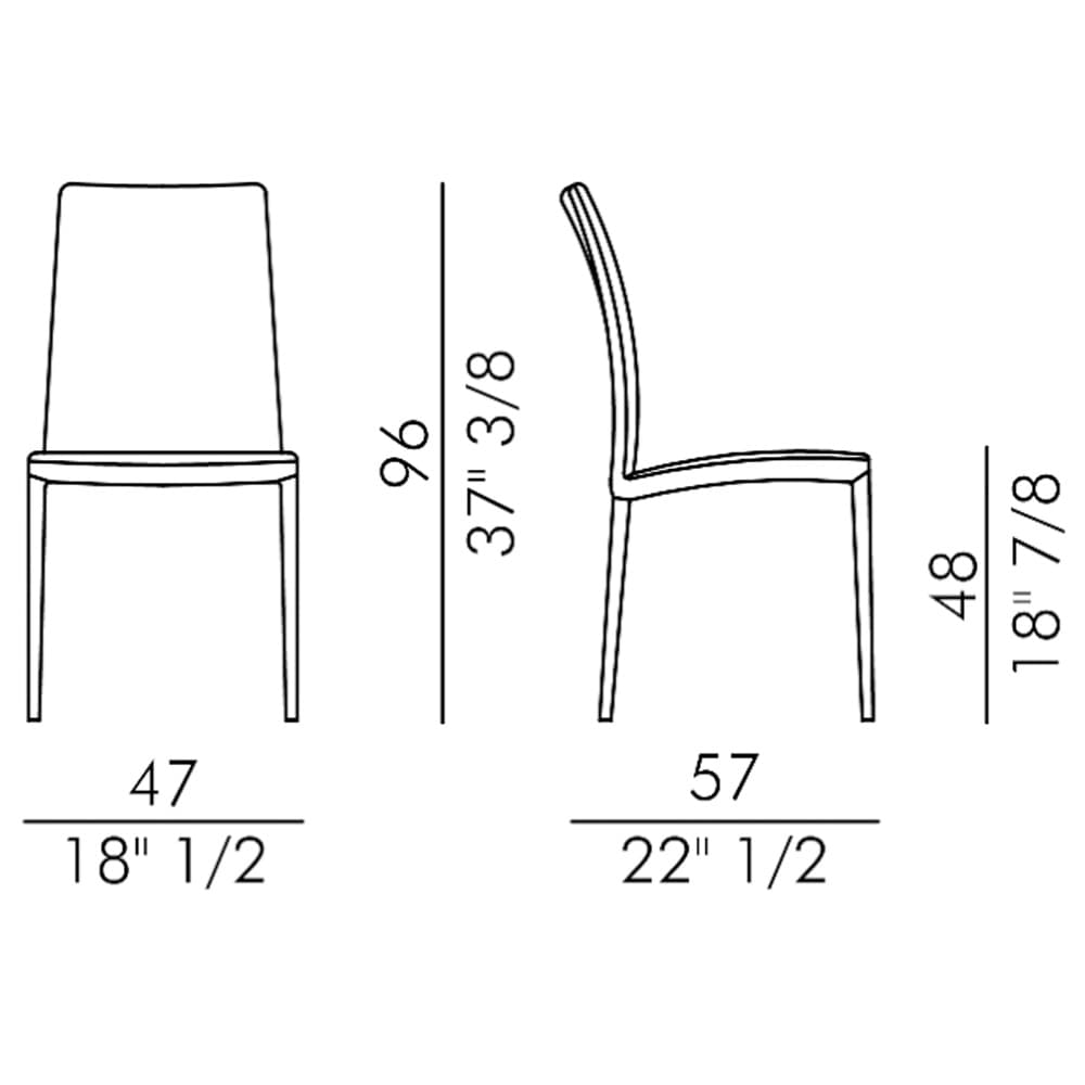 Asia High Diamond With Metal Legs Dining Chair By FCI London