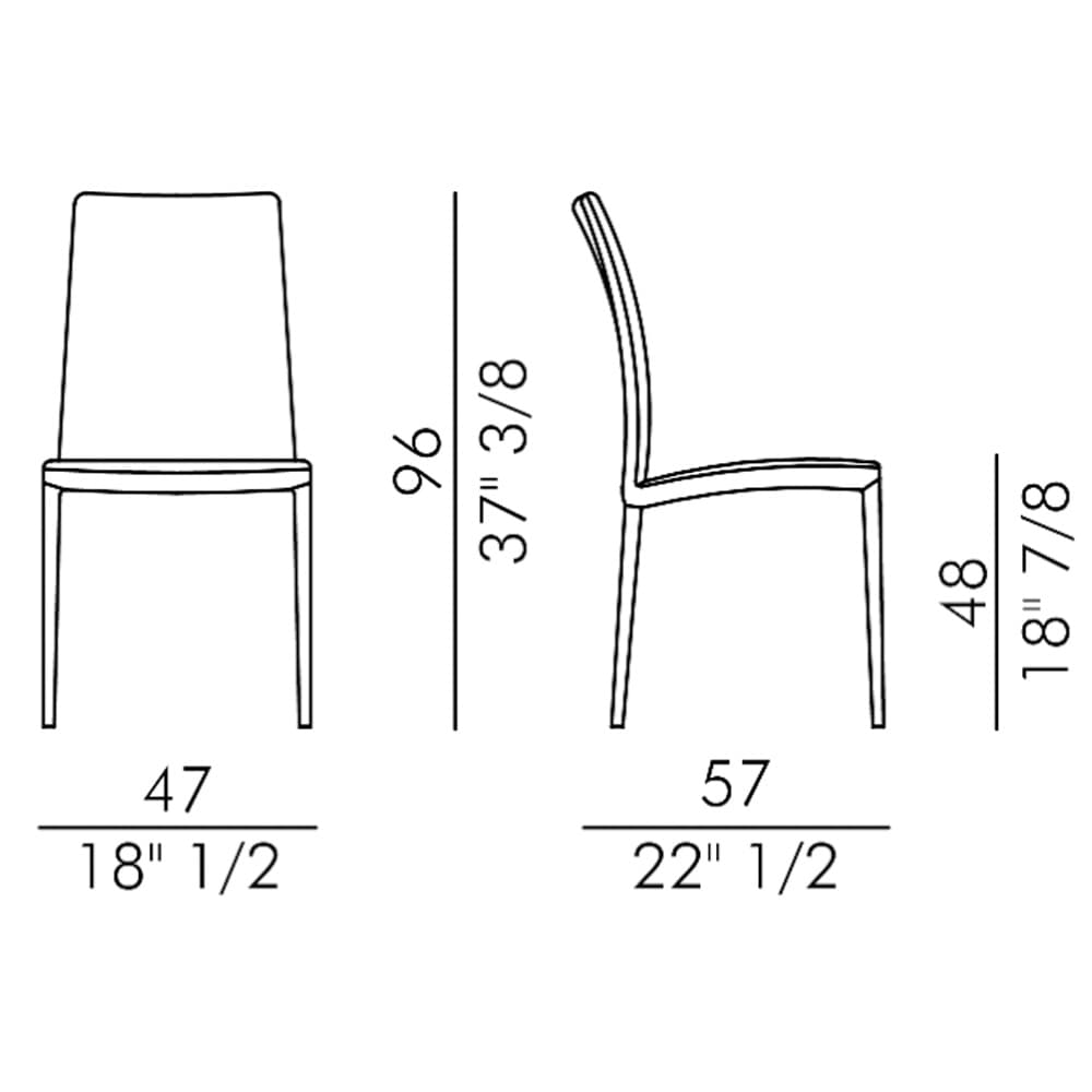 Asia High Soft With Metal Legs Dining Chair By FCI London