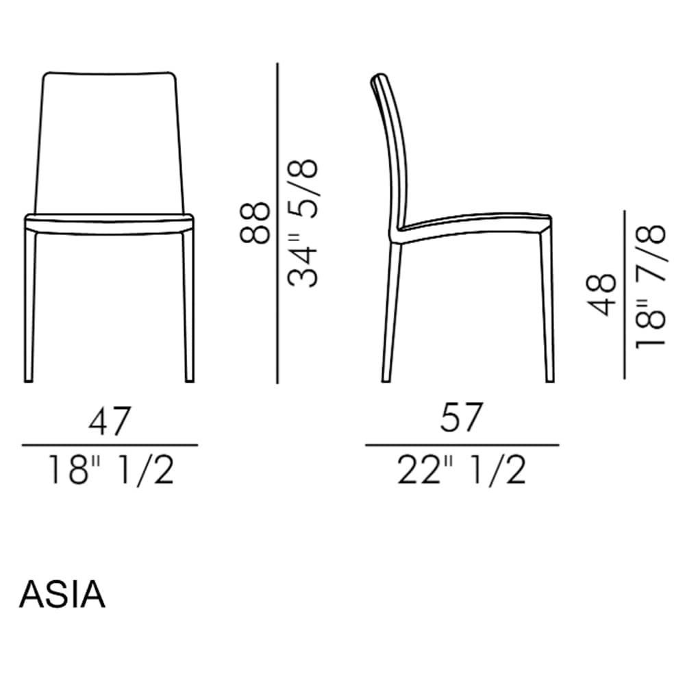 Asia With Metal Legs Dining Chair By FCI London