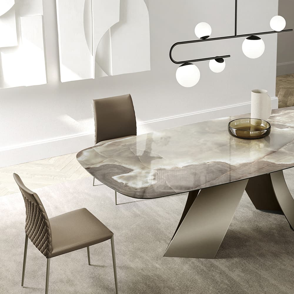 Bea Diamond With Metal Legs Dining Chair By FCI London