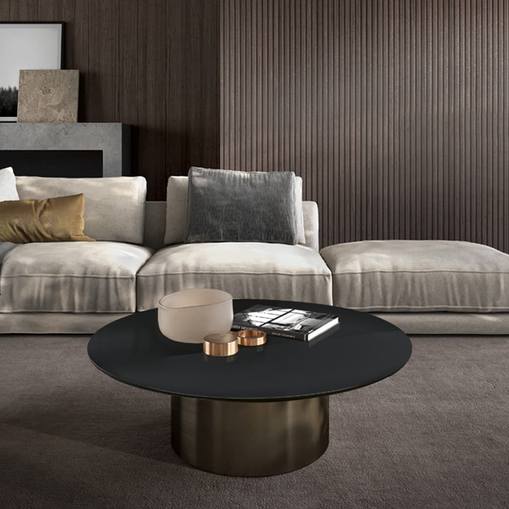Cilindro Low Top Glass Coffee Table By FCI London