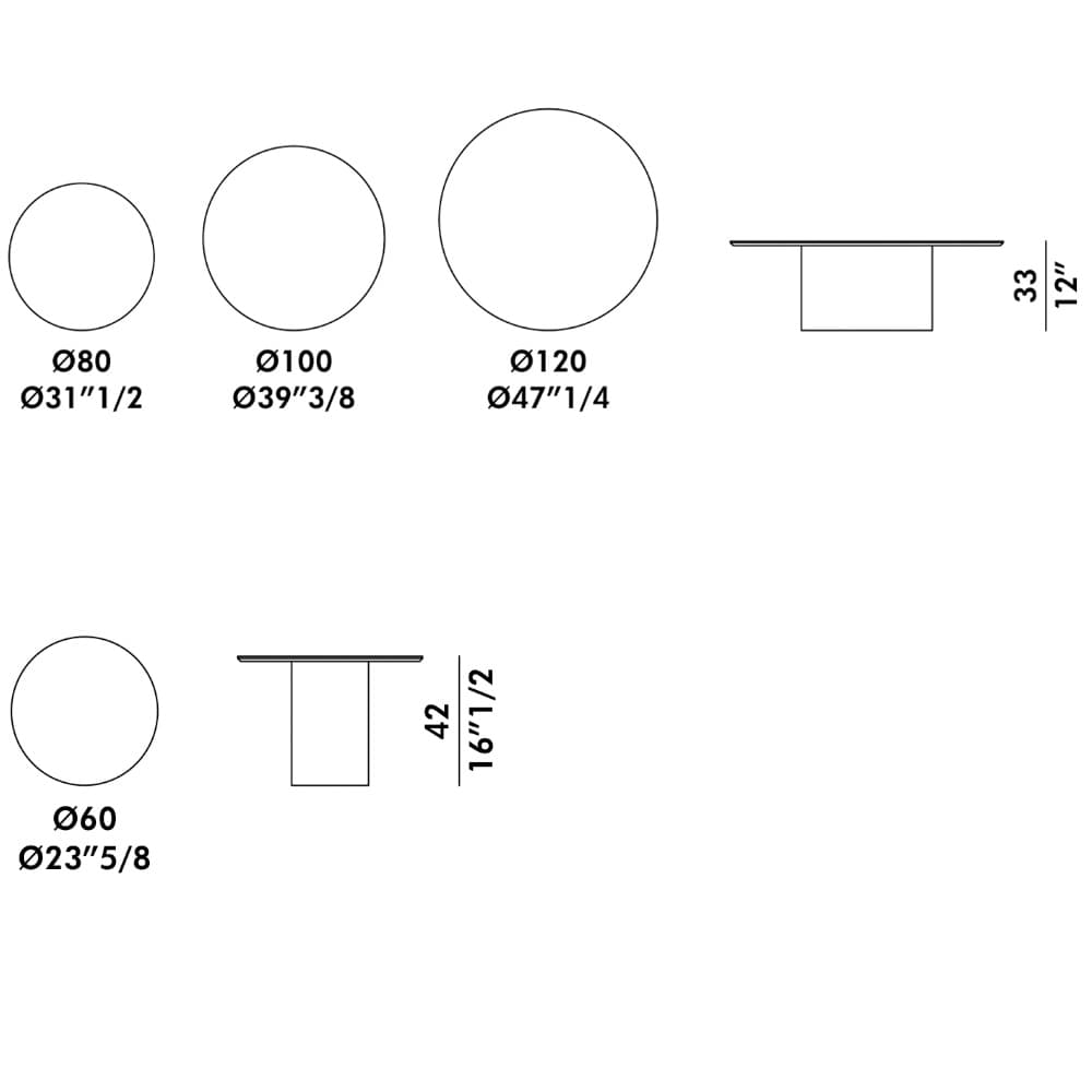 Cilindro Low Top Glass Coffee Table By FCI London
