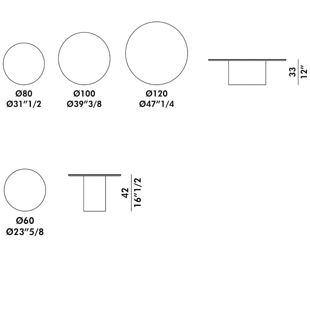 Cilindro Low Top Marble Coffee Table By FCI London