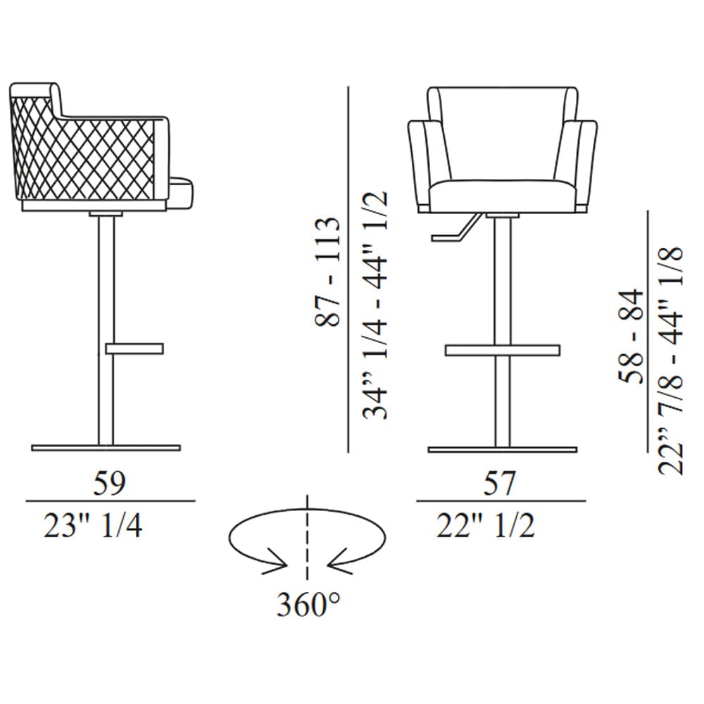 Ely Diamond Bar Stool By FCI London