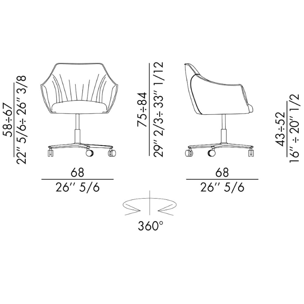 Era 5 Ways Swivel Chair By FCI London