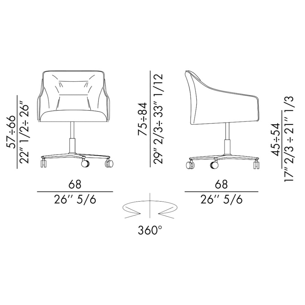Kira 5 Ways Swivel Chair By FCI London