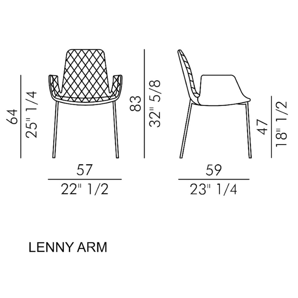 Lenny 4 Metal Legs Armchair By FCI London