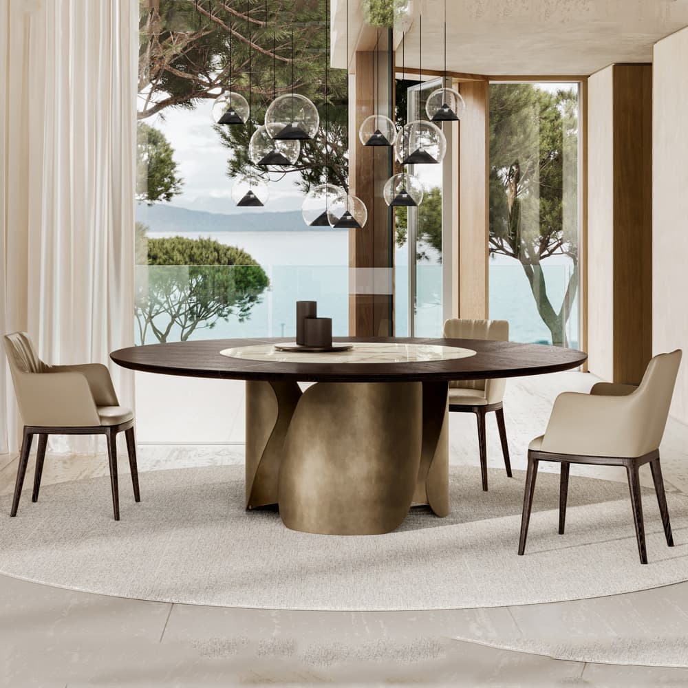 Onda Top Wood Ceramic Dining Table By FCI London